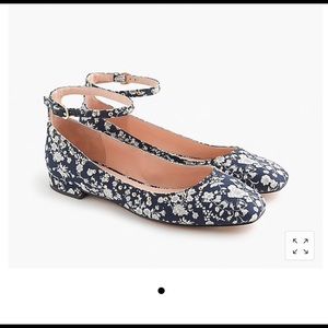 New Jcrew Poppy ankle-strap flats w/embellisments